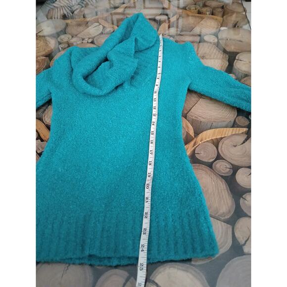 Moda International Y2K 90s Cowl Neck Long Sleeves Wool Blend Sweater Blue XS - Picture 5 of 7